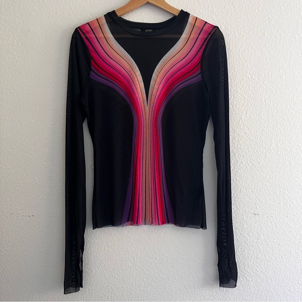 AFRM Kaylee Print Top in Ombré Shadow